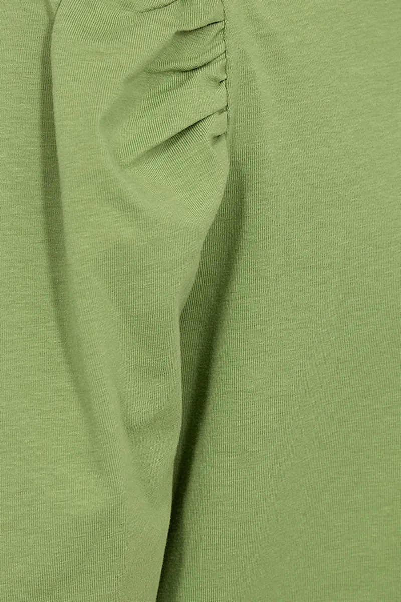 Fenja Tee Puff | Piquant Green | T-Shirt fra Freequent