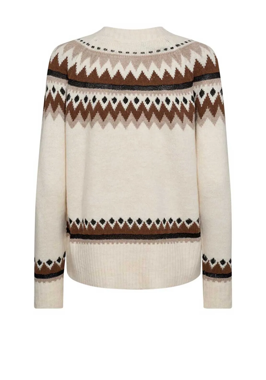 Freequent Mayfair Fairisle Jumper, Cream