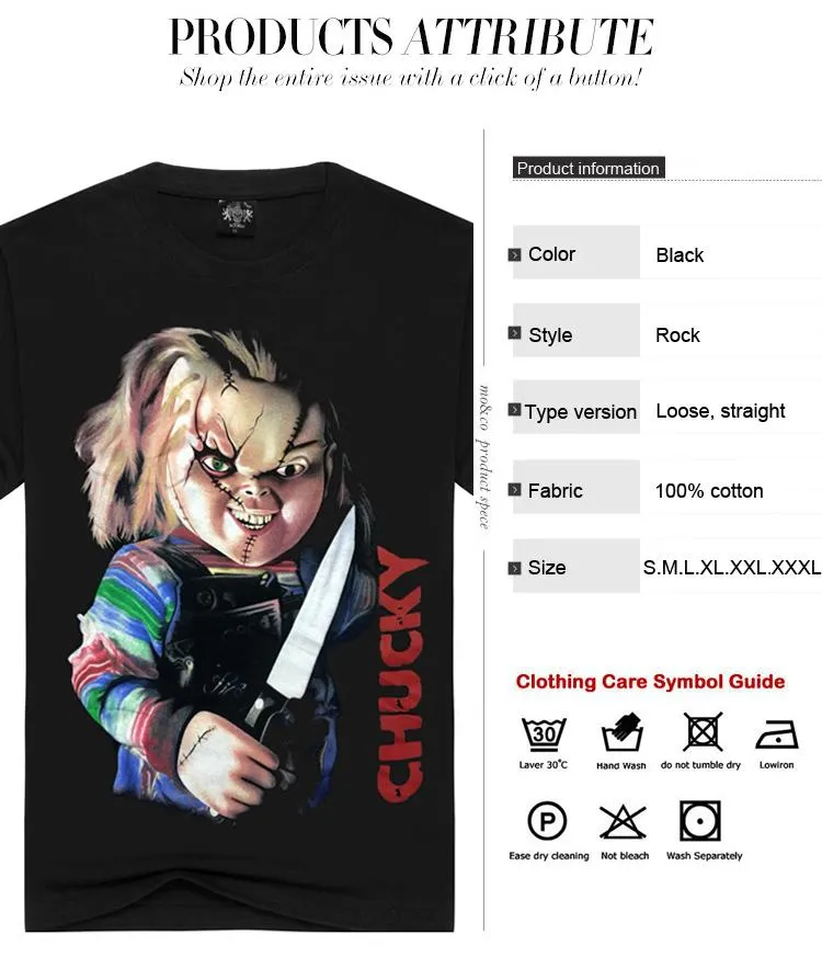 Funny Men's and Women's Cotton Horrible Seed of Chucky T-shirts Tops Tees