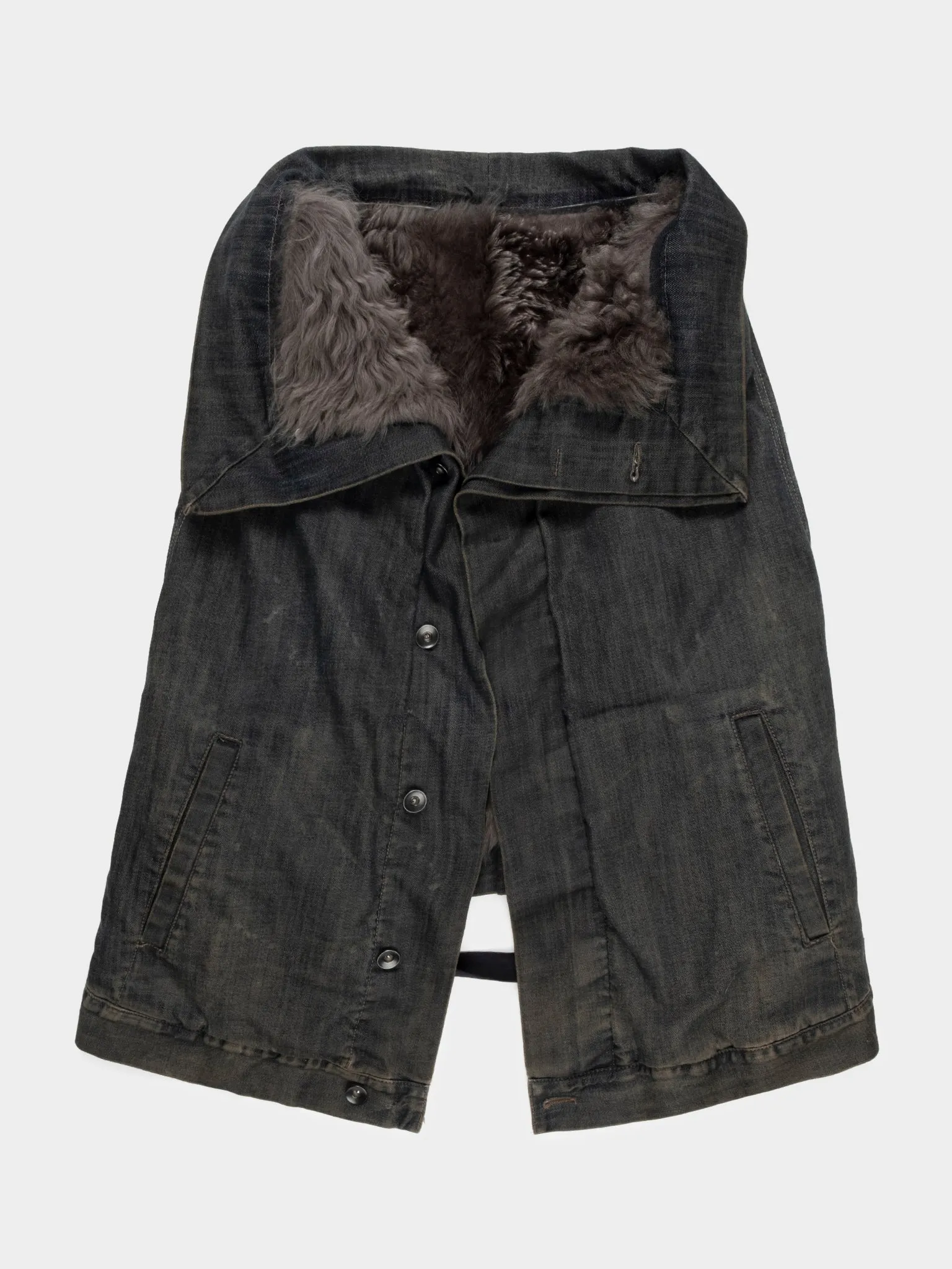 Fur-lined Denim Vest