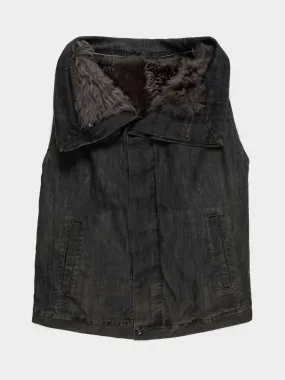 Fur-lined Denim Vest