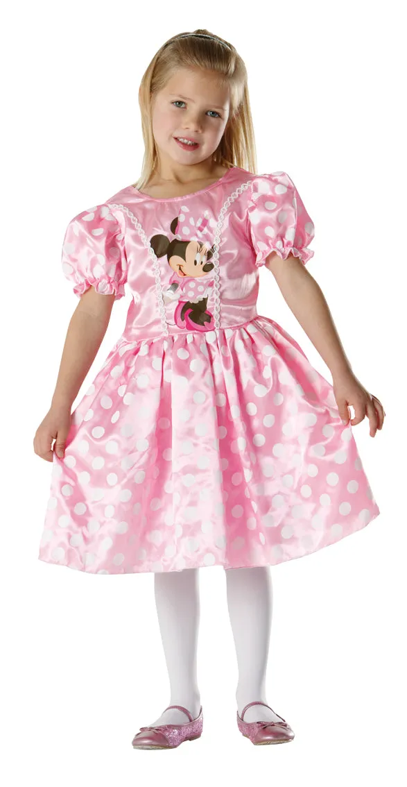 Girls Disney Minnie Mouse Pink Party Dress Costume