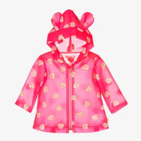 Girls Neon Pink Heart Raincoat