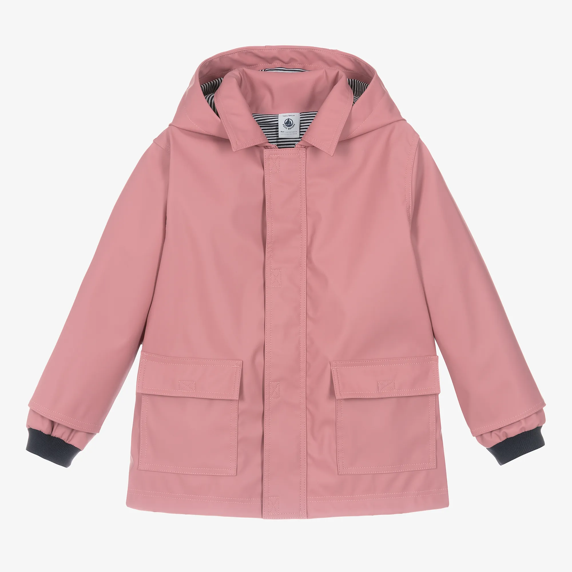 Girls Pink Hooded Raincoat