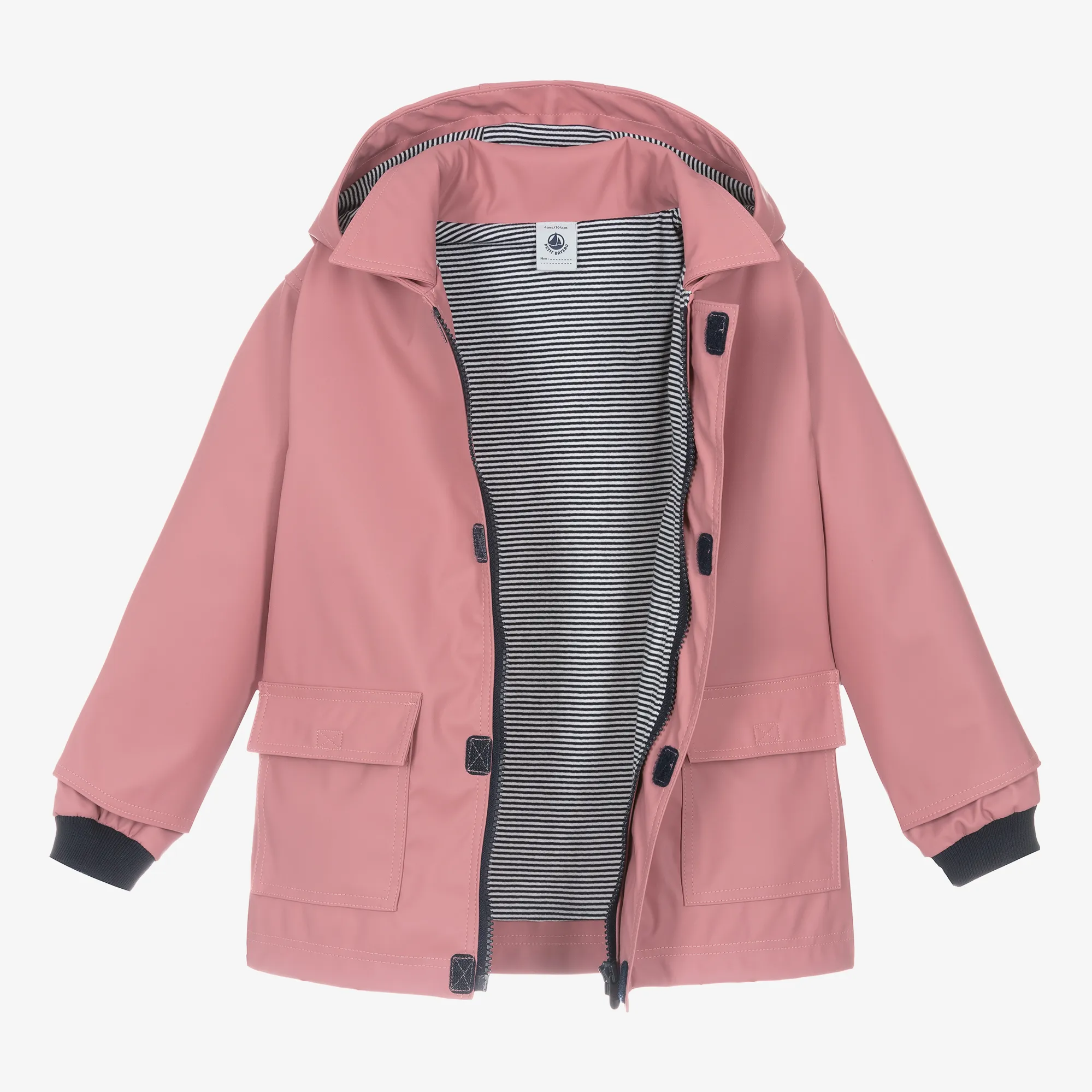 Girls Pink Hooded Raincoat