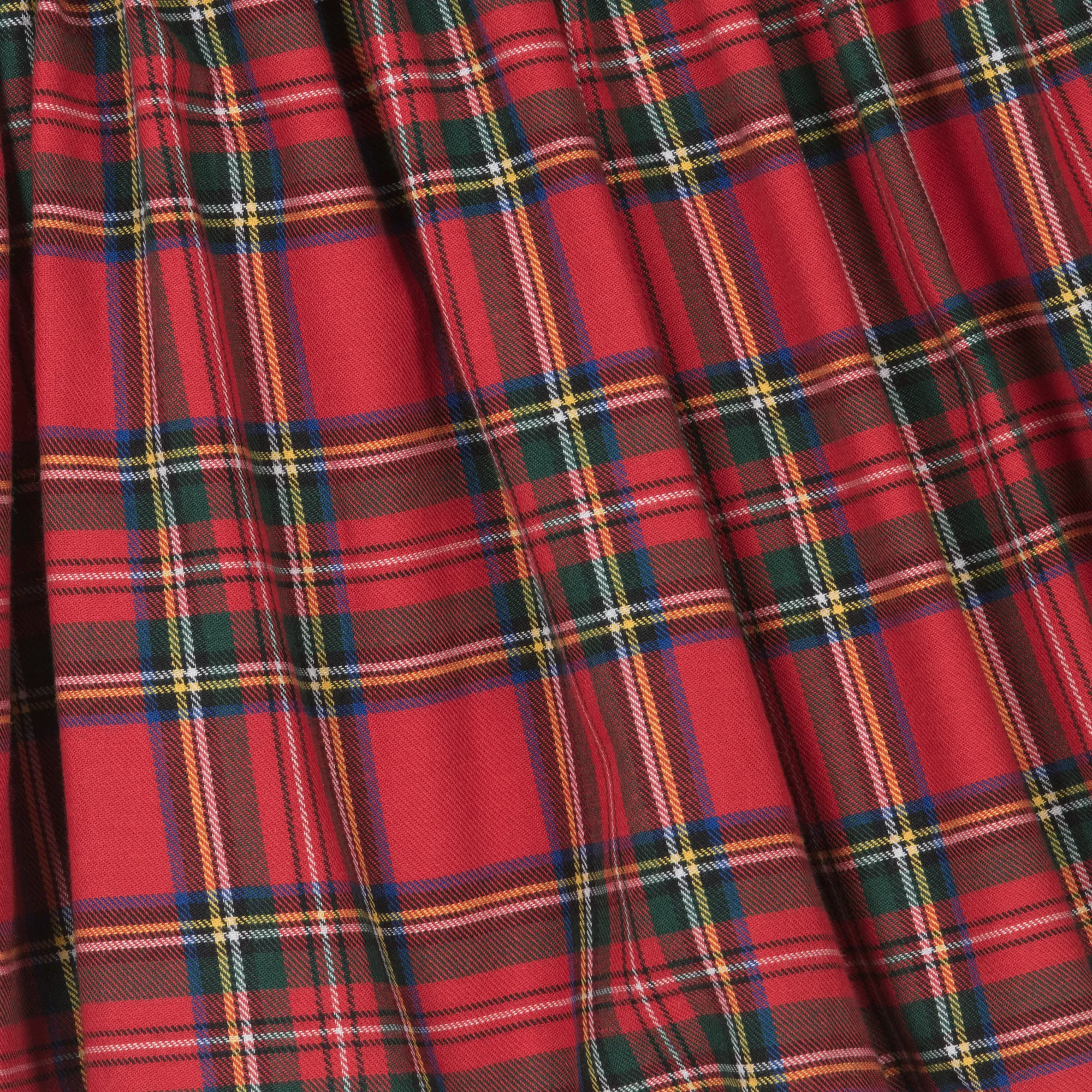 Girls Red Tartan Puffball Cotton Skirt