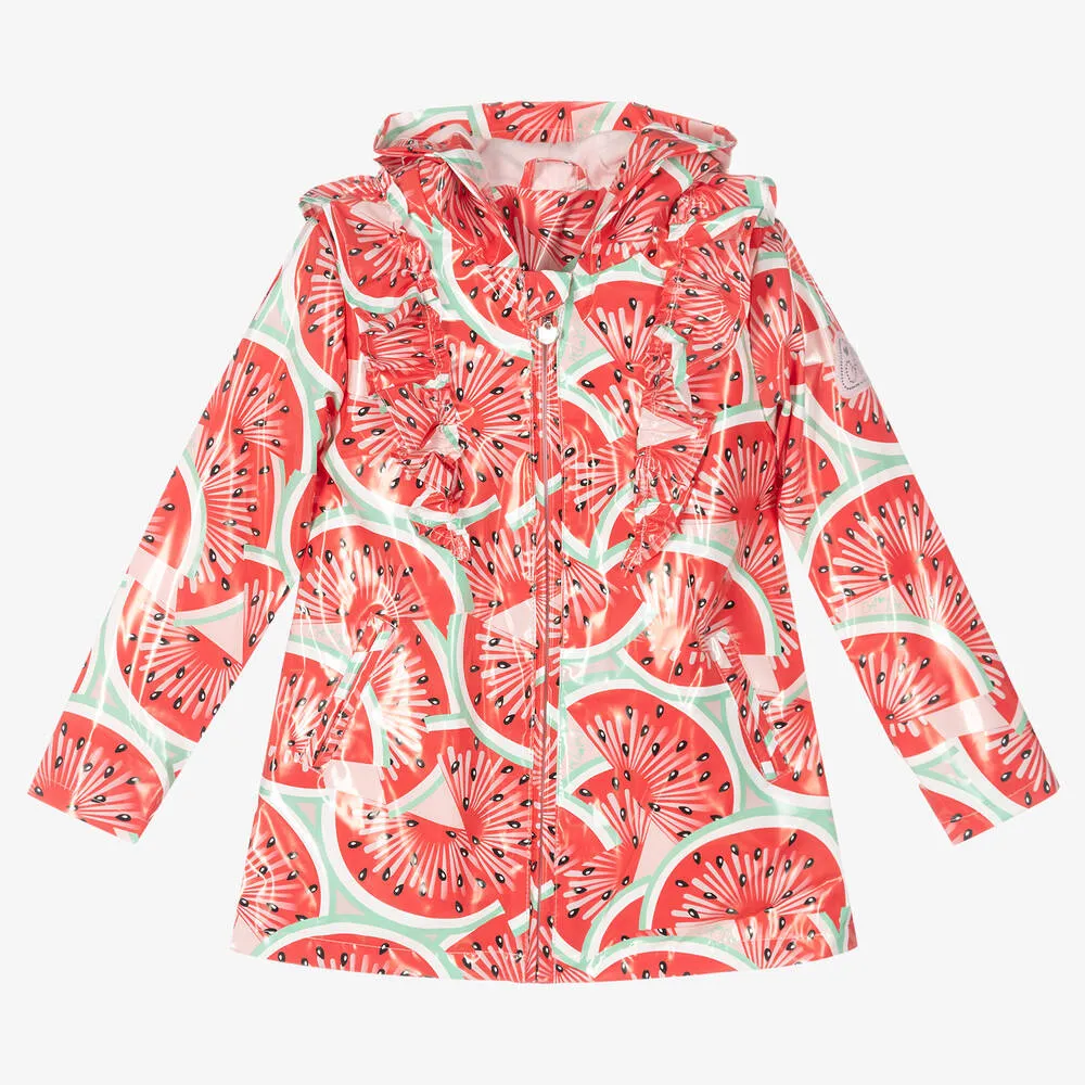 Girls Red Watermelon Raincoat