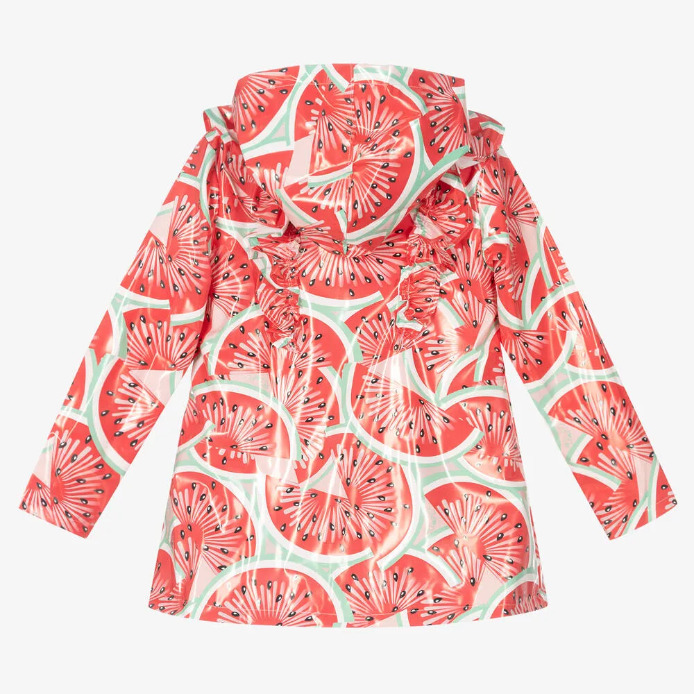 Girls Red Watermelon Raincoat