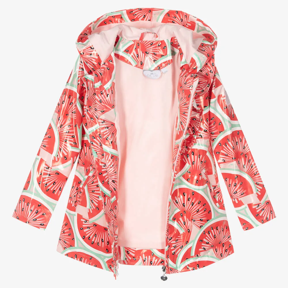 Girls Red Watermelon Raincoat