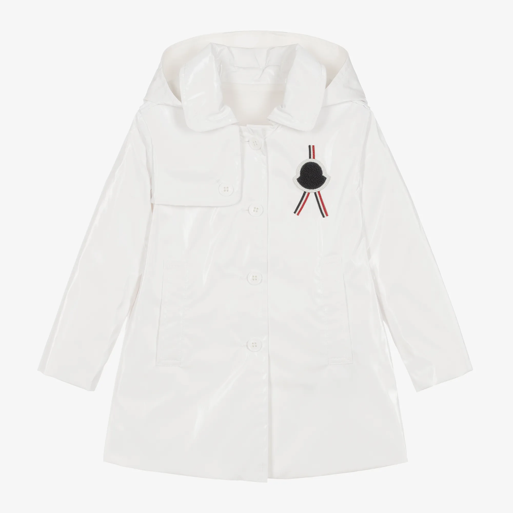 Girls White Logo Raincoat