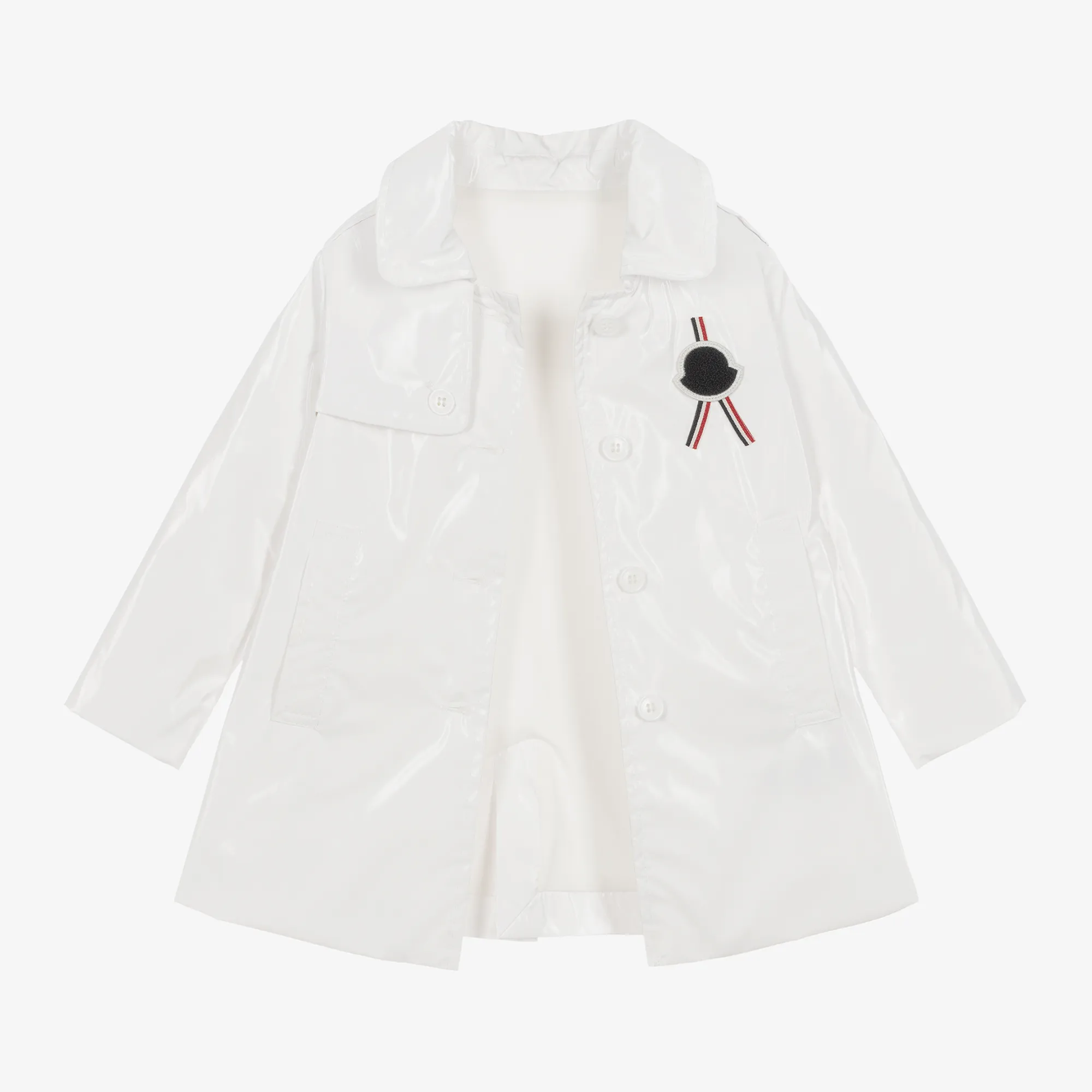 Girls White Logo Raincoat