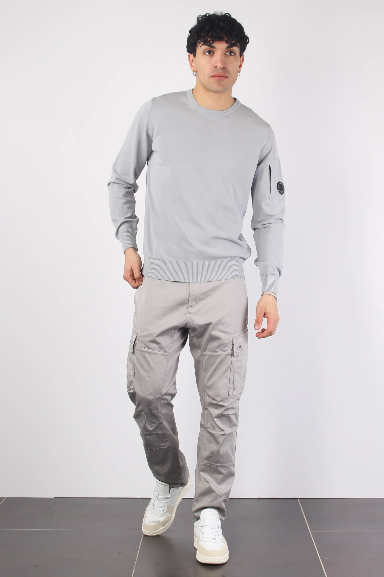 Girocollo Crepe Cotone Drizzle Grey