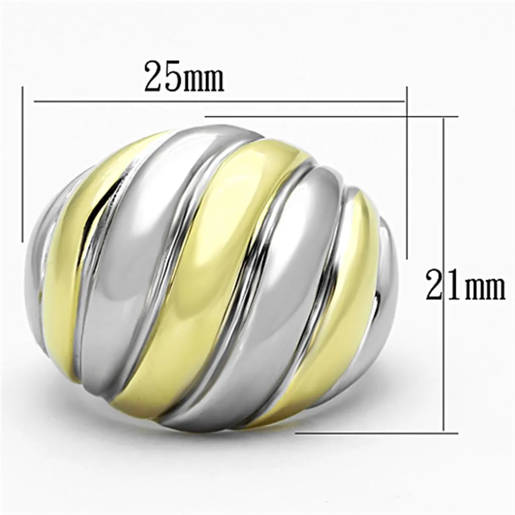 Gold & Stainless Steel Croissant Ring