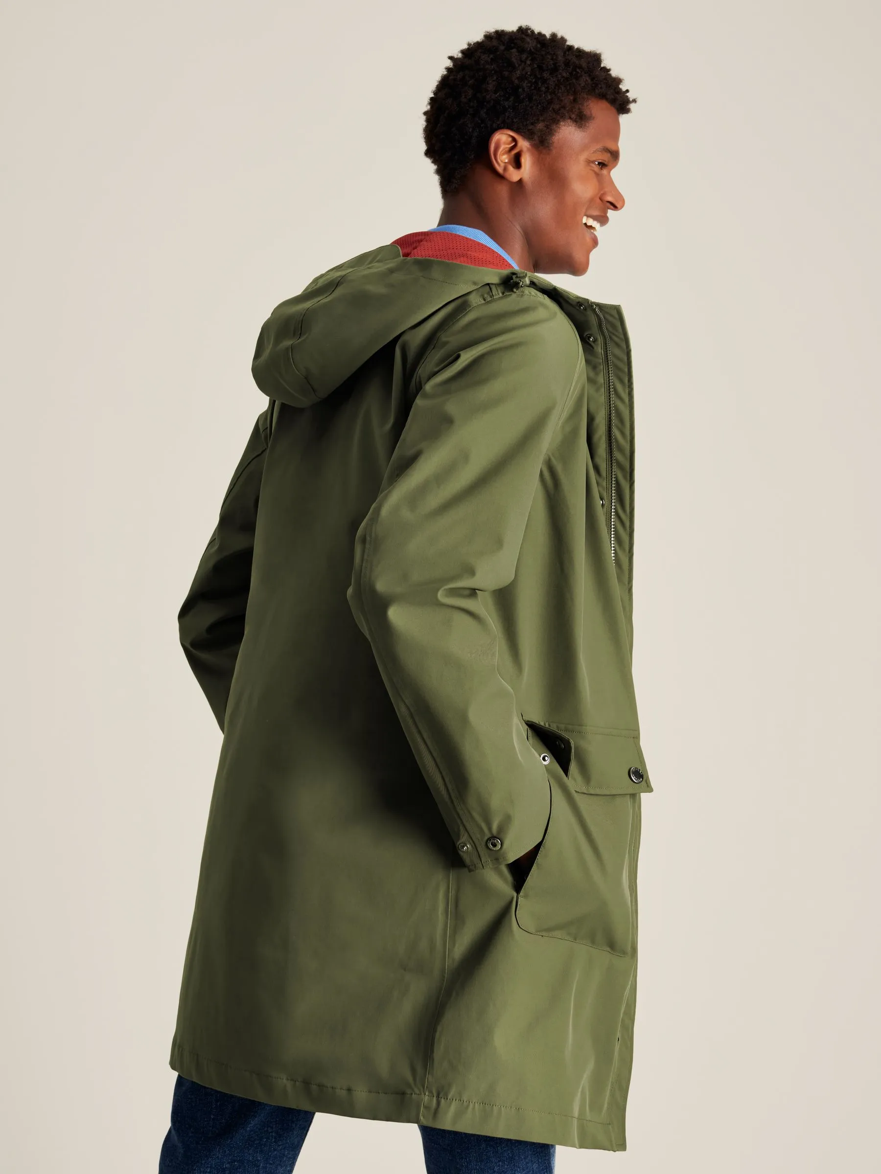 Green Wayland Mid Length Raincoat