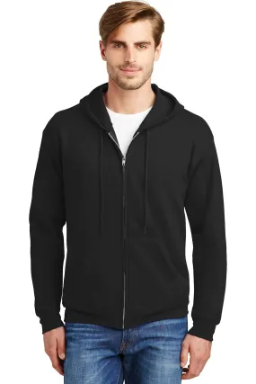 Hanes Ecosmart Full Zip Hooded Sweatshirt P180 Black