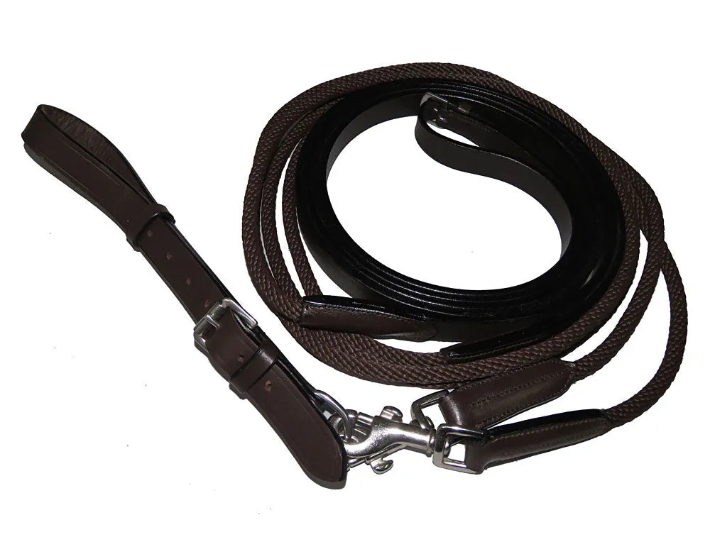 Henri de Rivel Advantage Draw Reins - Rounded Nylon / Leather Snap