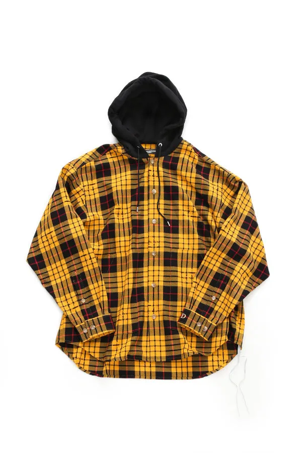 HOODED PLAID SHIRT