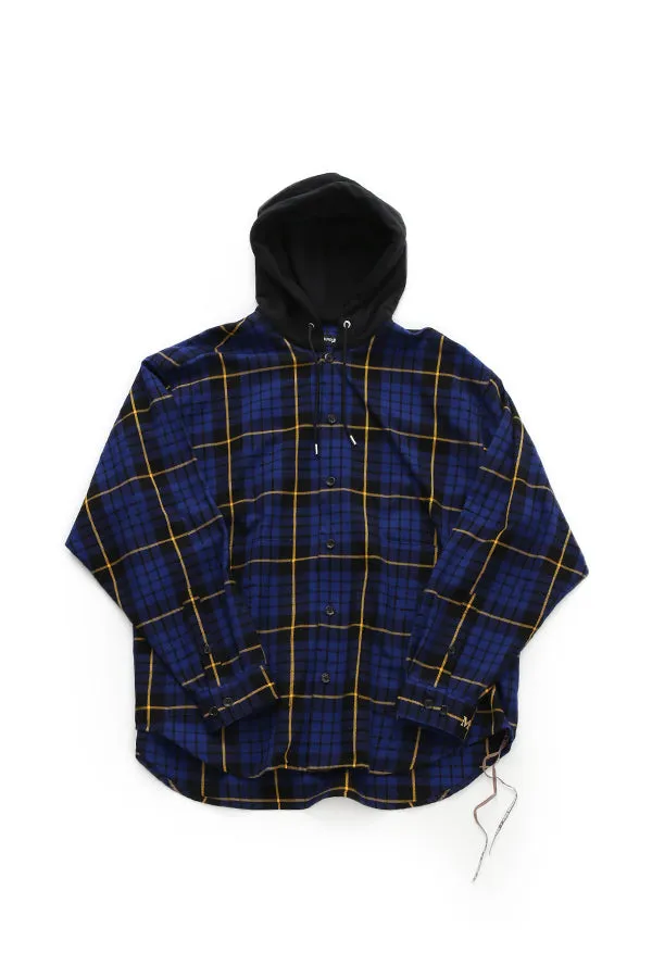 HOODED PLAID SHIRT