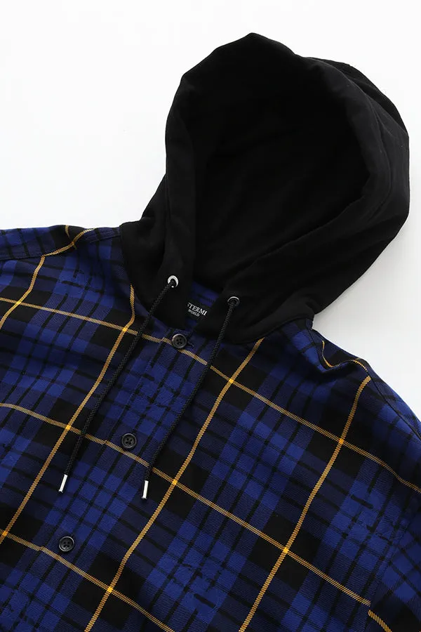 HOODED PLAID SHIRT