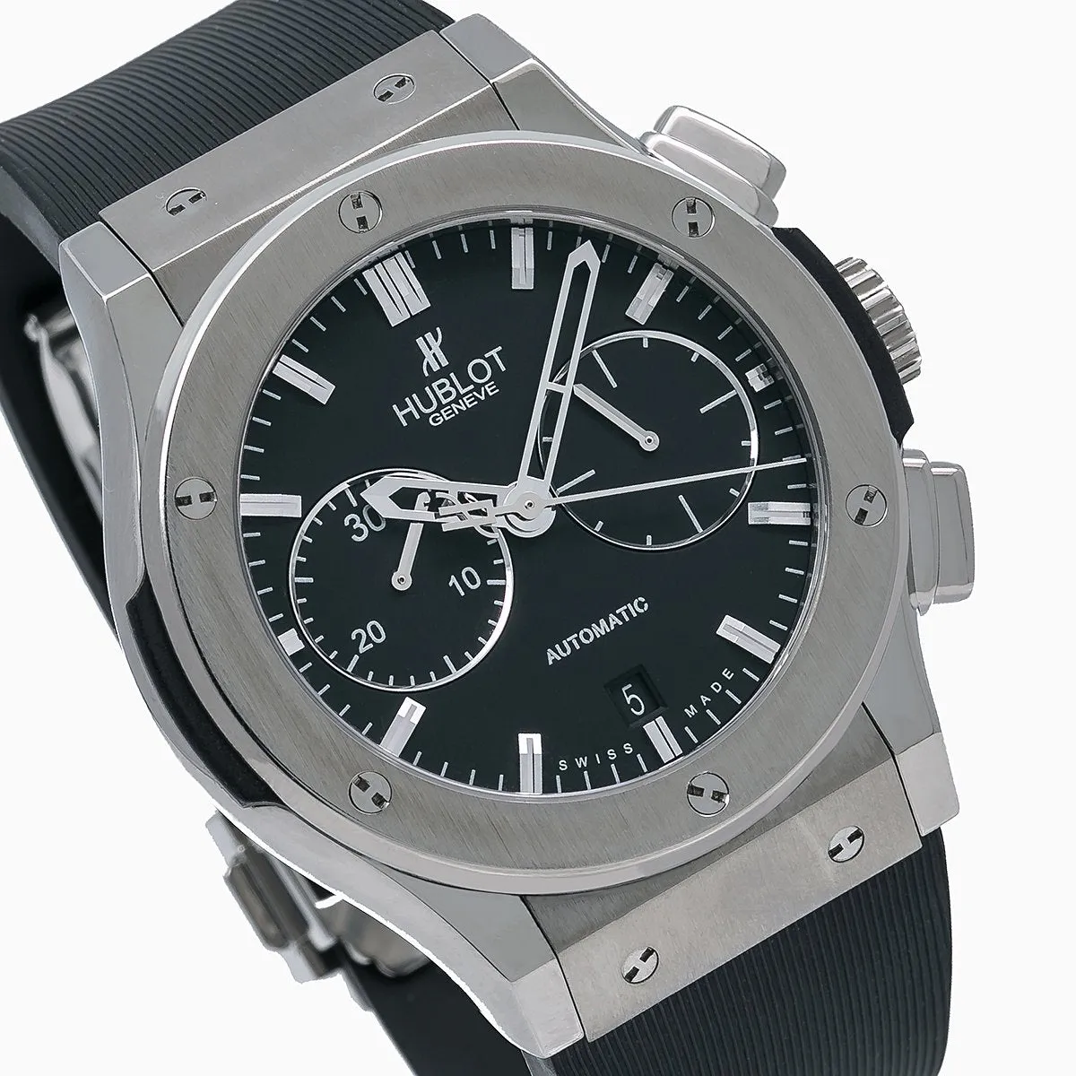 Hublot Classic Fusion Chronograph 541.NX.1171.RX 42MM Black Dial With Rubber  Bracelet