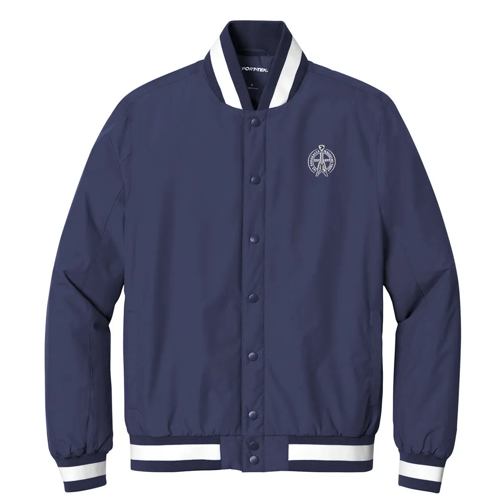 In Blues We Trust Flying V Logo Insulated Varsity Jacket (Men)