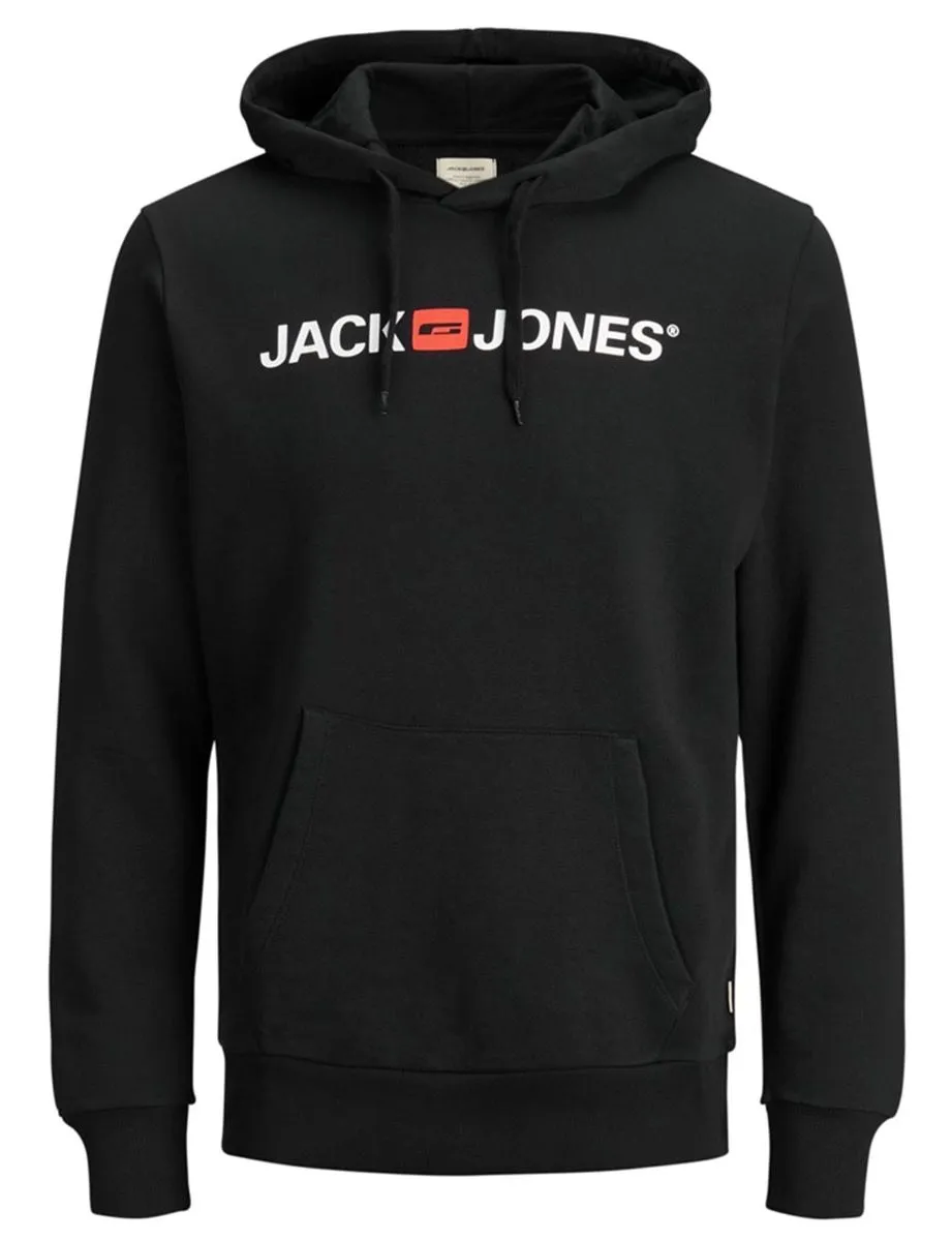 Jack & Jones Retro Logo Hooded Sweatshirts Black