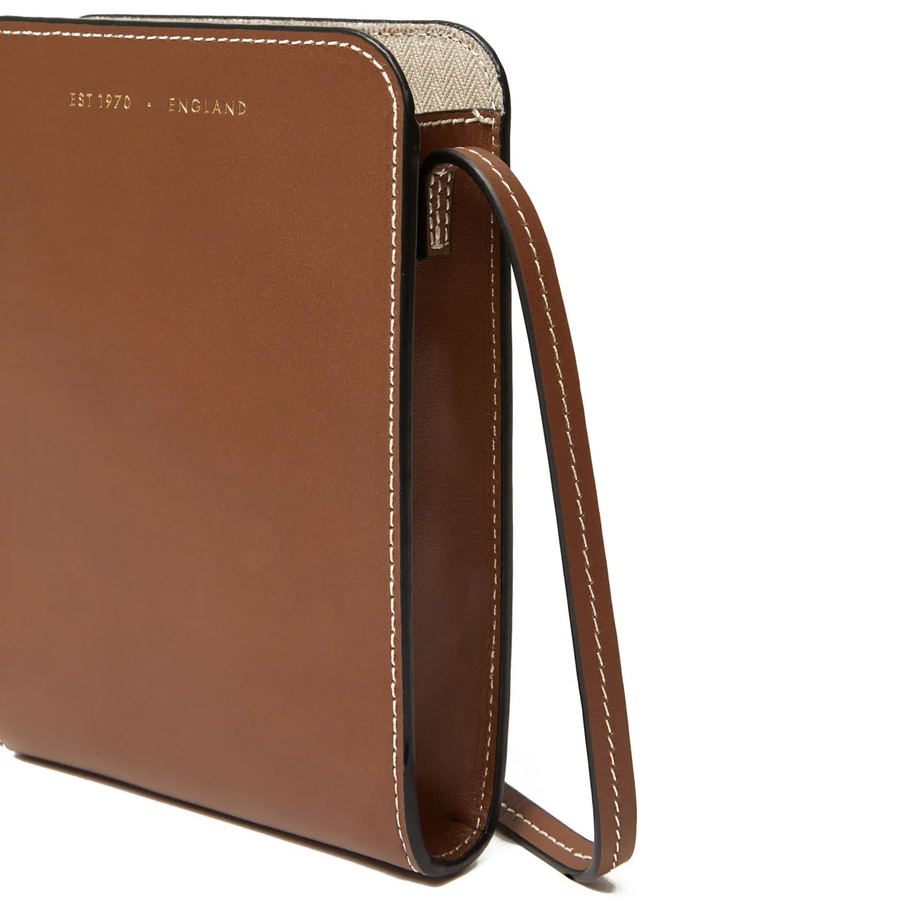 JIGSAW Leather Crossbody Phone Bag - Tan