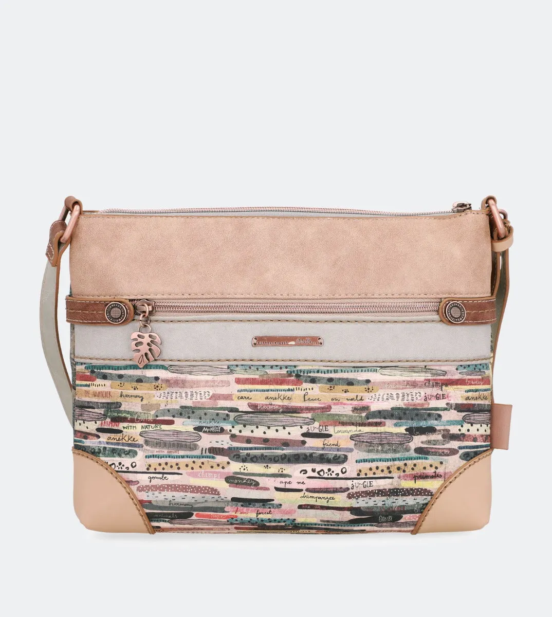 Jungle printed wide crossbody bag