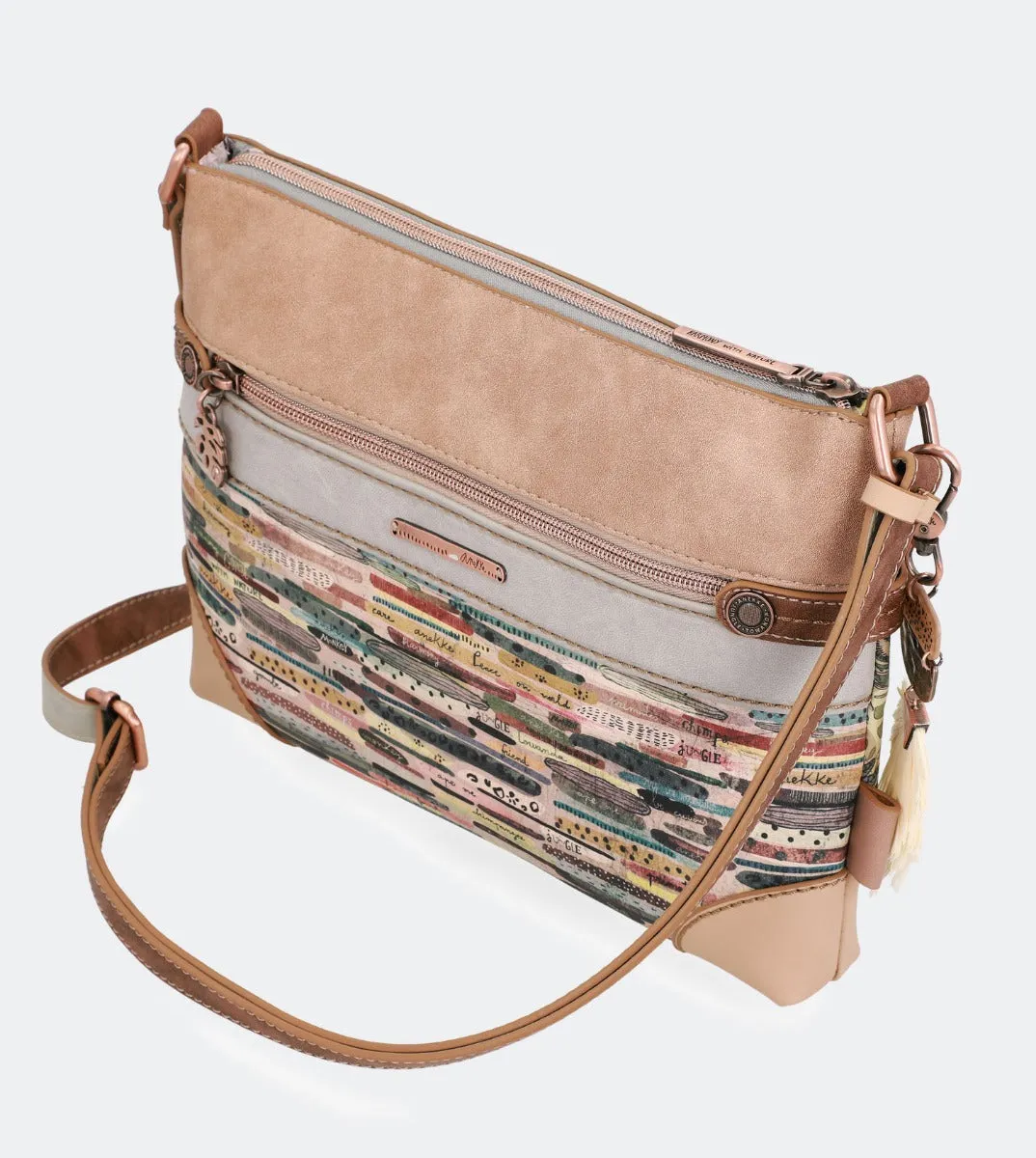 Jungle printed wide crossbody bag