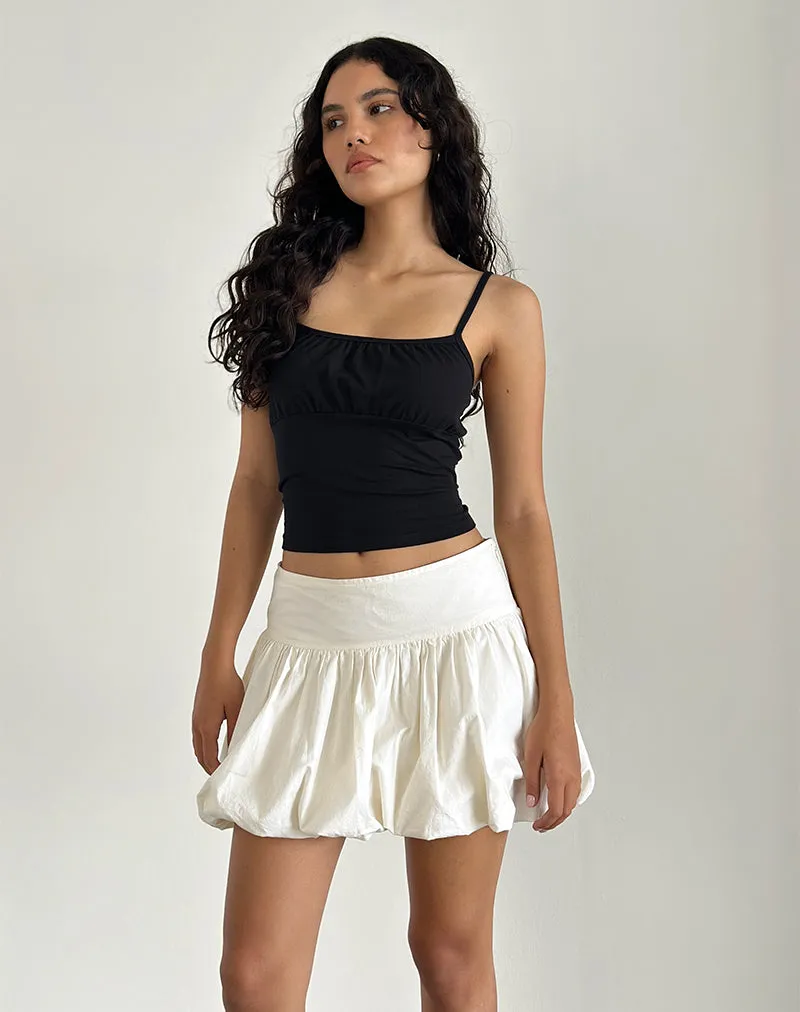 Kiyowo Puffball Mini Skirt in Poplin Ivory