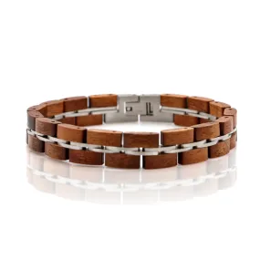 Koa and Stainless Steel Bracelet Womens