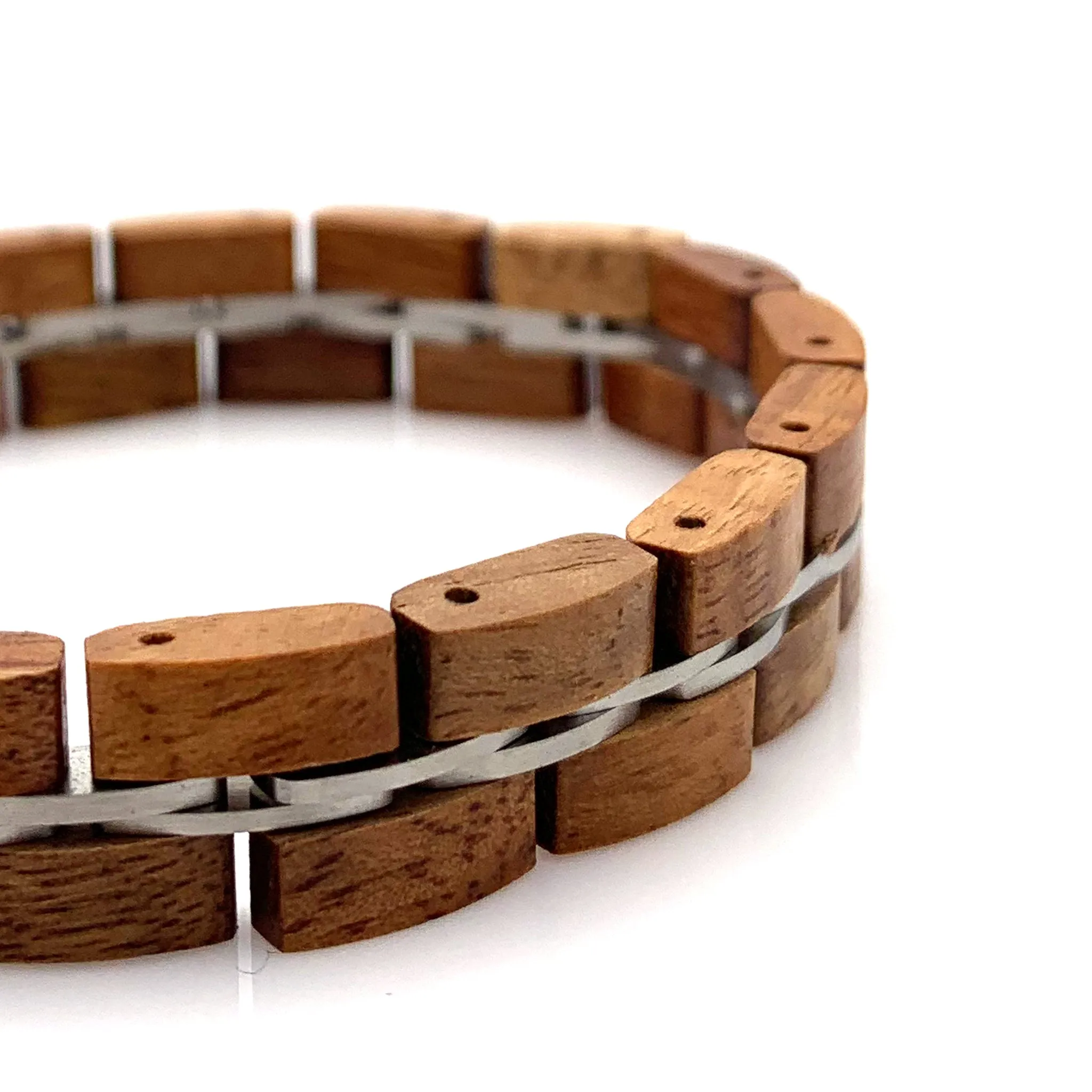 Koa and Stainless Steel Bracelet Womens