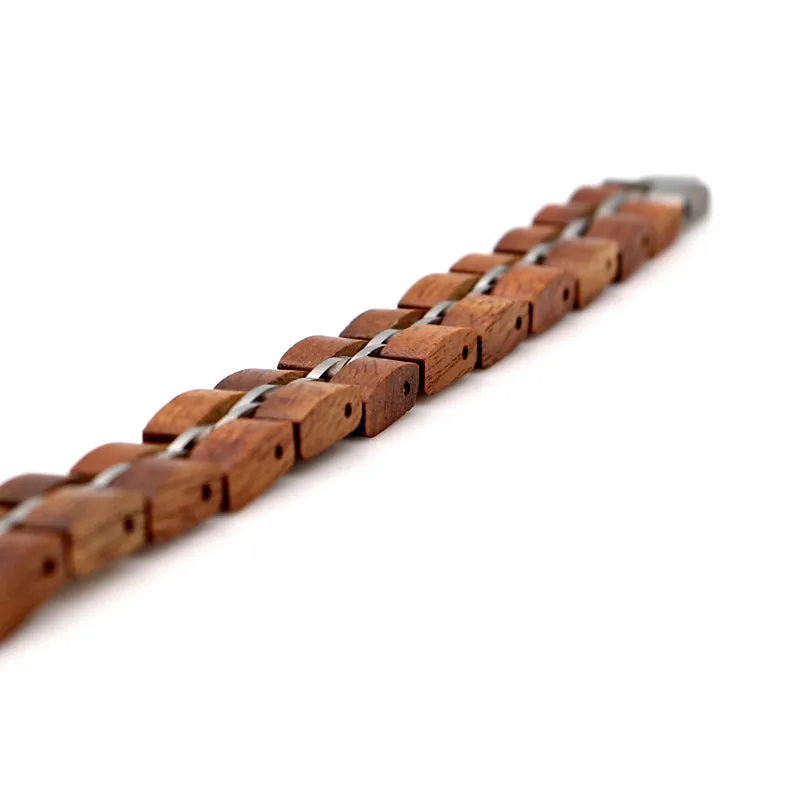 Koa and Stainless Steel Bracelet Womens