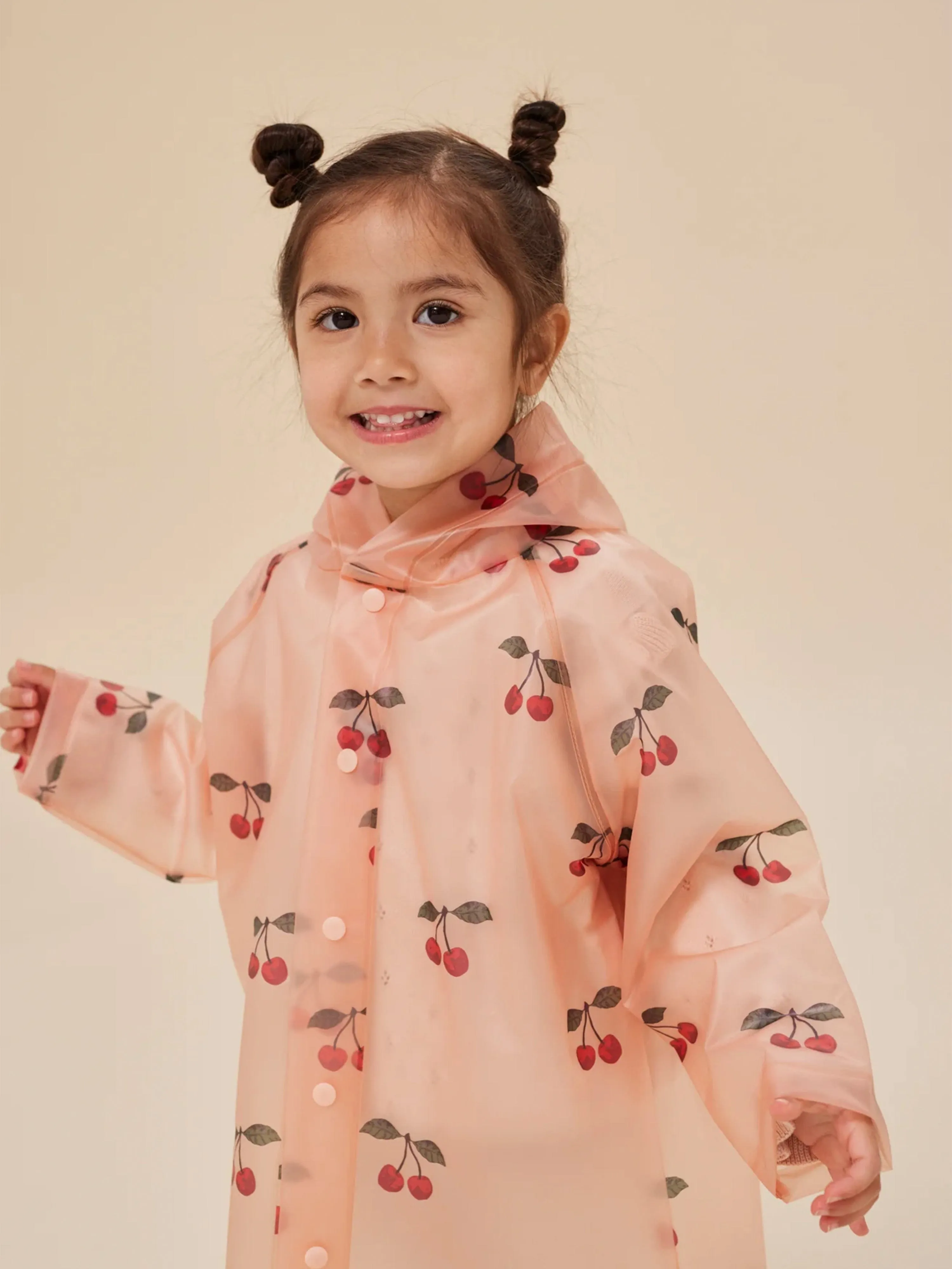 Konges Sljd Girls Cherry Brume Raincoat in Pink