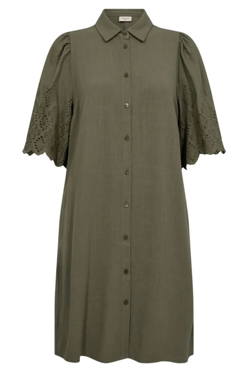 Lara Dress | Deep Lichen Green | Kjole fra Freequent