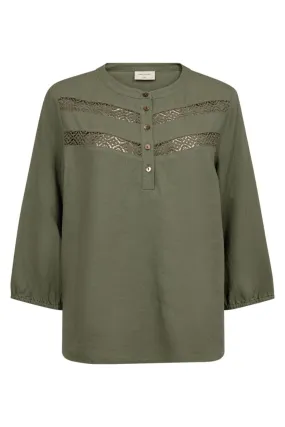 Lava Blouse | Deep Lichen Green | Bluse fra Freequent