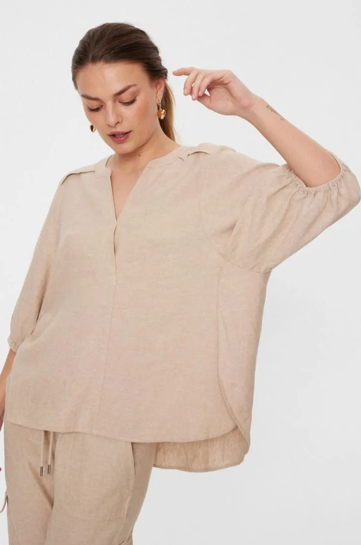 Lava Blouse | Sand Melange | Bluse fra Freequent