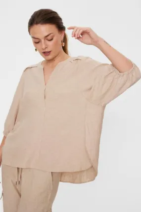 Lava Blouse | Sand Melange | Bluse fra Freequent