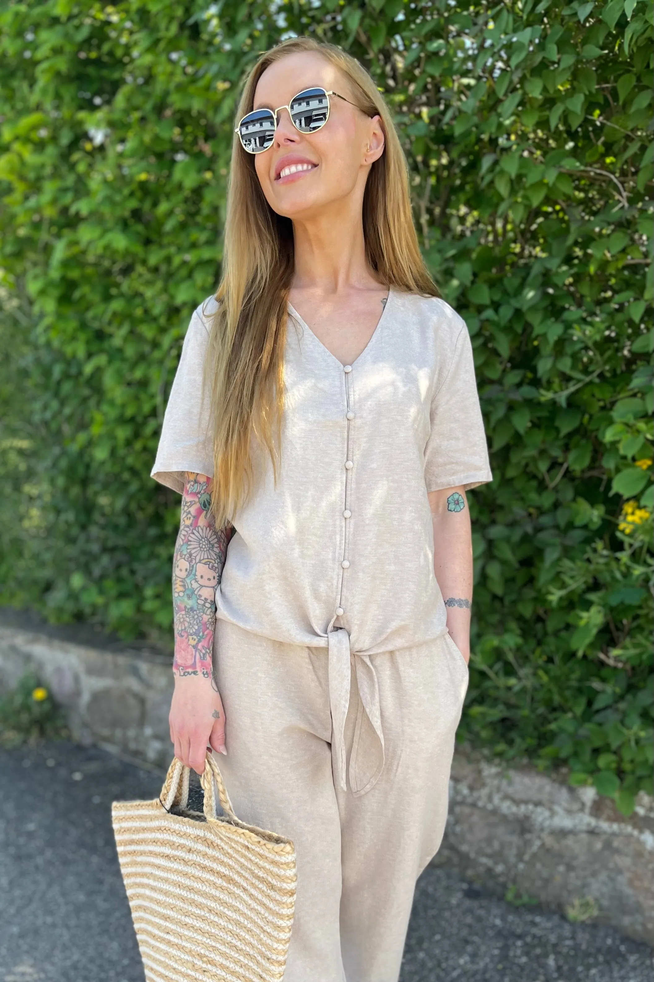 Lava Blouse 204238 | Sand Melange | Bluse fra Freequent