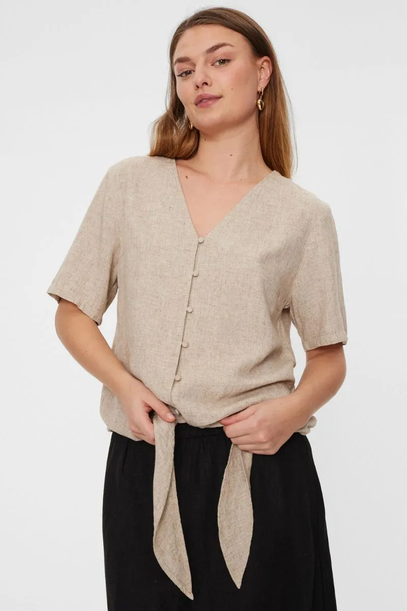 Lava Blouse 204238 | Sand Melange | Bluse fra Freequent