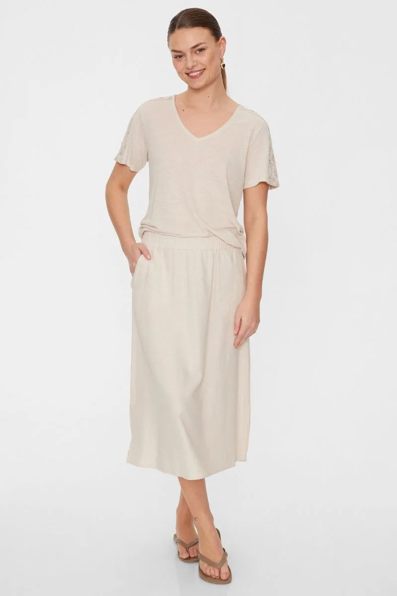 Lava Skirt 203840 | Sand Melange | Nederdel fra Freequent