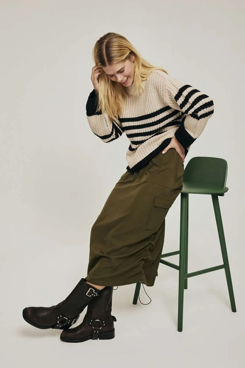 Lilea Skirt | Olive Night | Nederdel fra Freequent