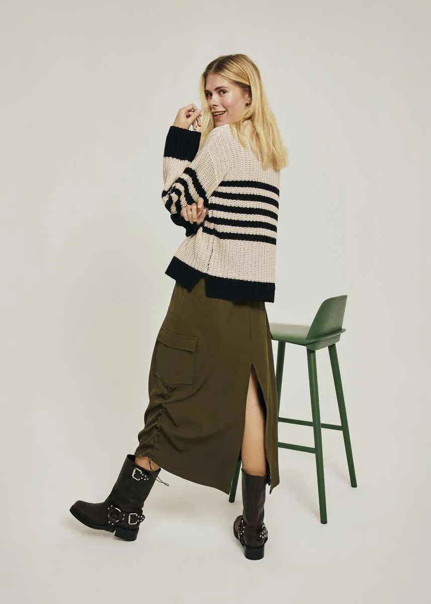 Lilea Skirt | Olive Night | Nederdel fra Freequent