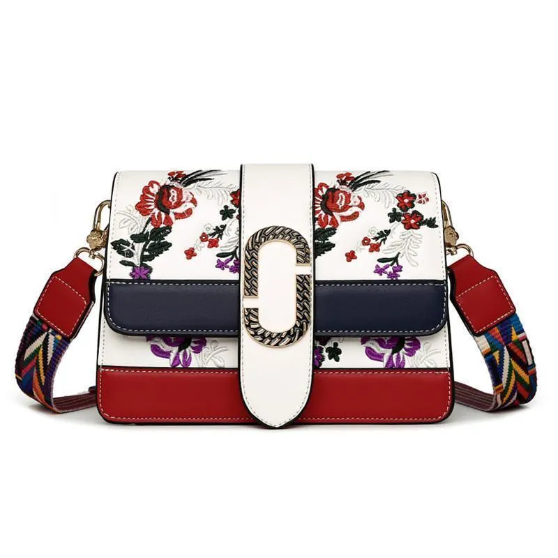 Luxury Brand Women Shoulderbags Embroidery Flowers Handbags