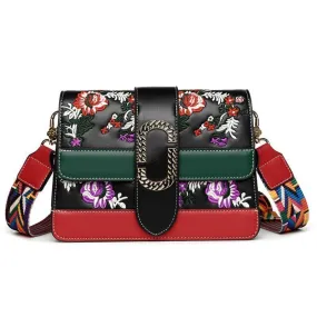 Luxury Brand Women Shoulderbags Embroidery Flowers Handbags