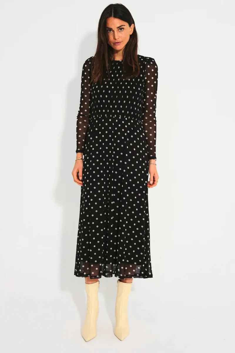 Manta Dress | Black/Off White | Kjole fra Freequent