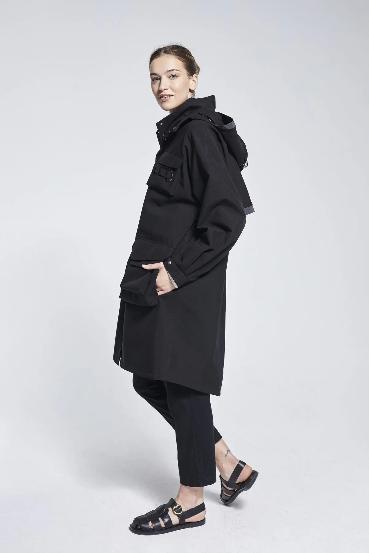 Marila Recycled Materials Raincoat - Black