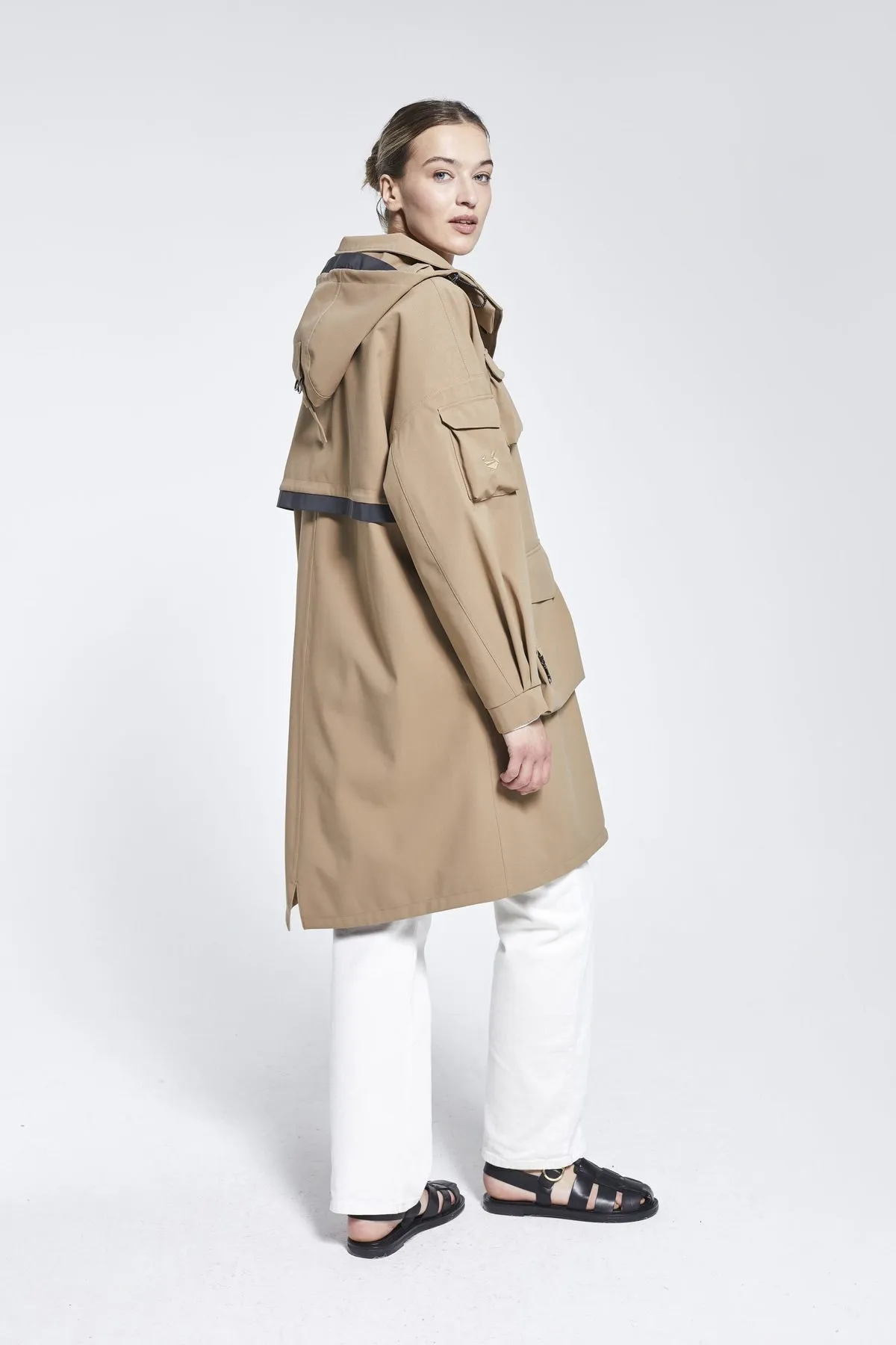 Marila Recycled Materials Raincoat - Sand