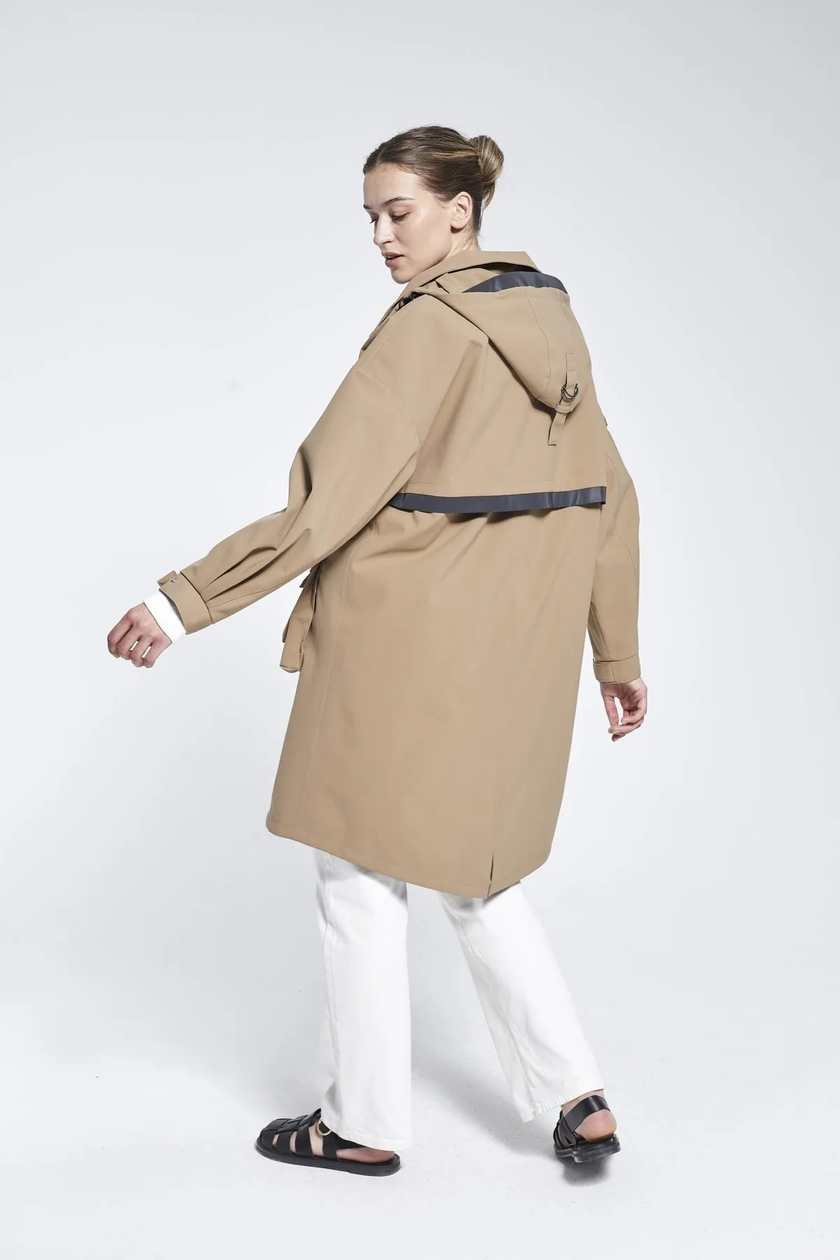 Marila Recycled Materials Raincoat - Sand