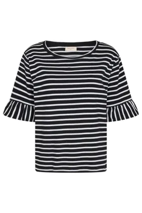 Marline Tee | Black w. Brilliant White | T-Shirt fra Freequent